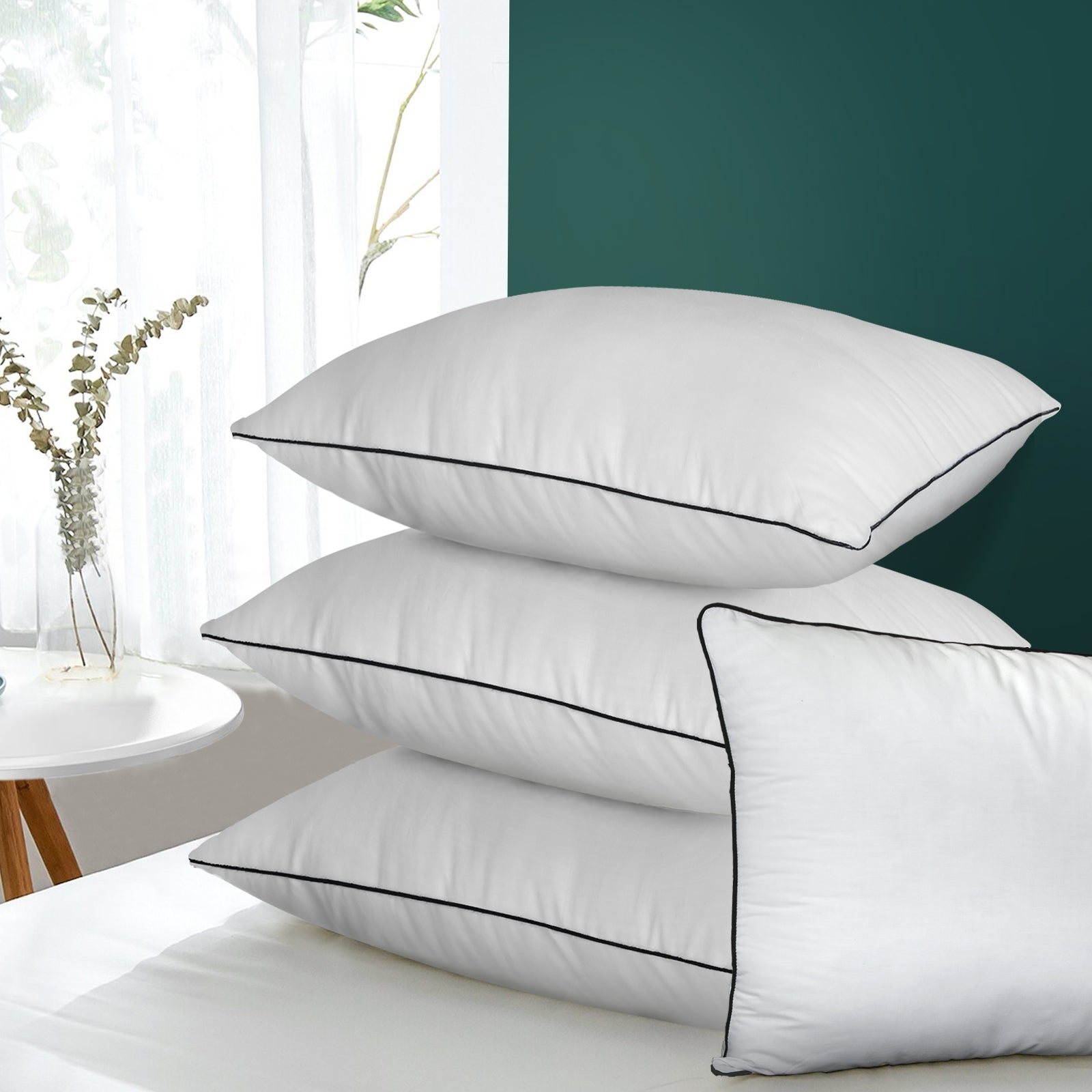 Bedra Microfibre Pillow Hotel Cotton Cover Home Soft Quality Luxury 4pcs 48 x 73cm - Sunyee