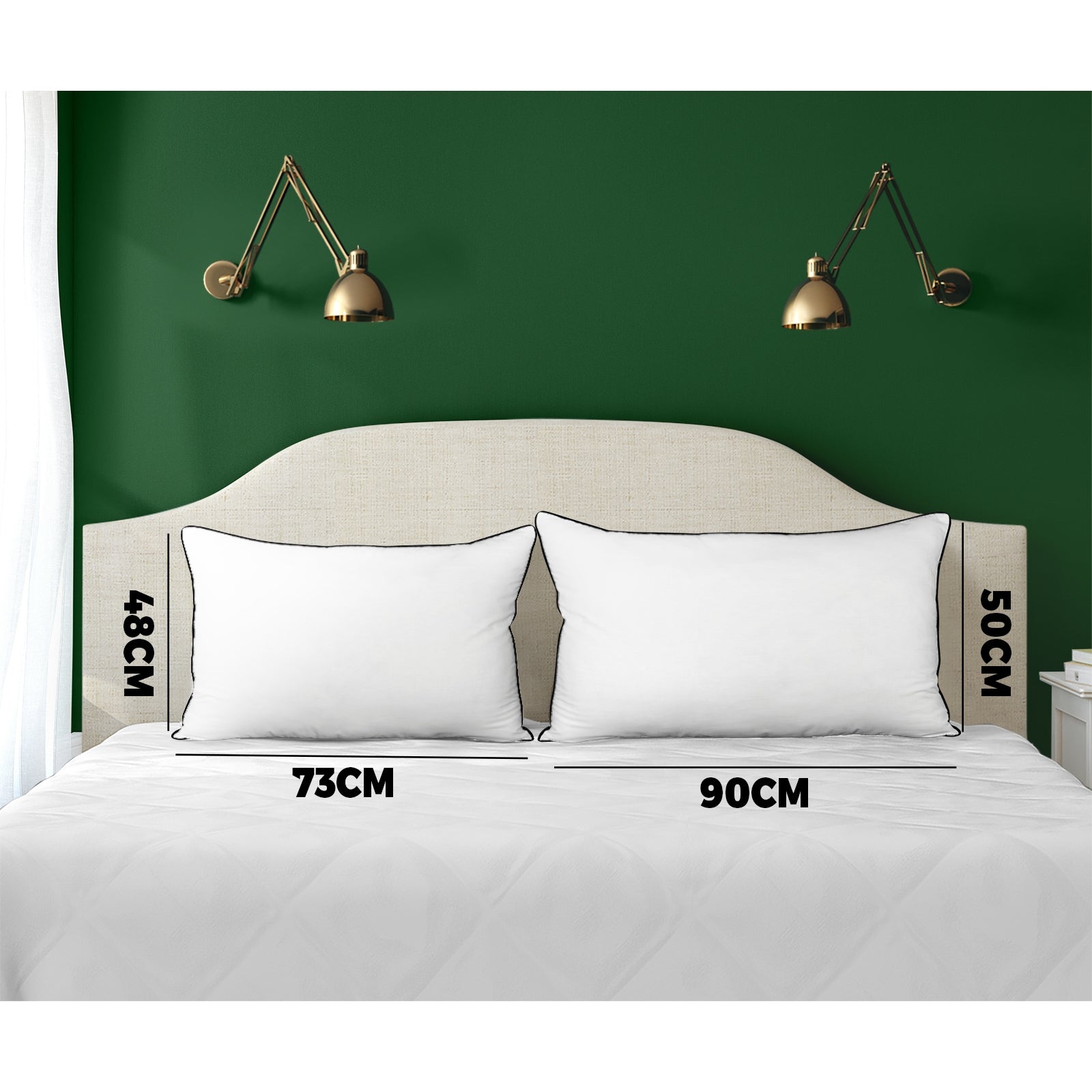 Bedra Microfibre Pillow Hotel Cotton Cover Home Soft Quality Luxury 4pcs - Sunyee