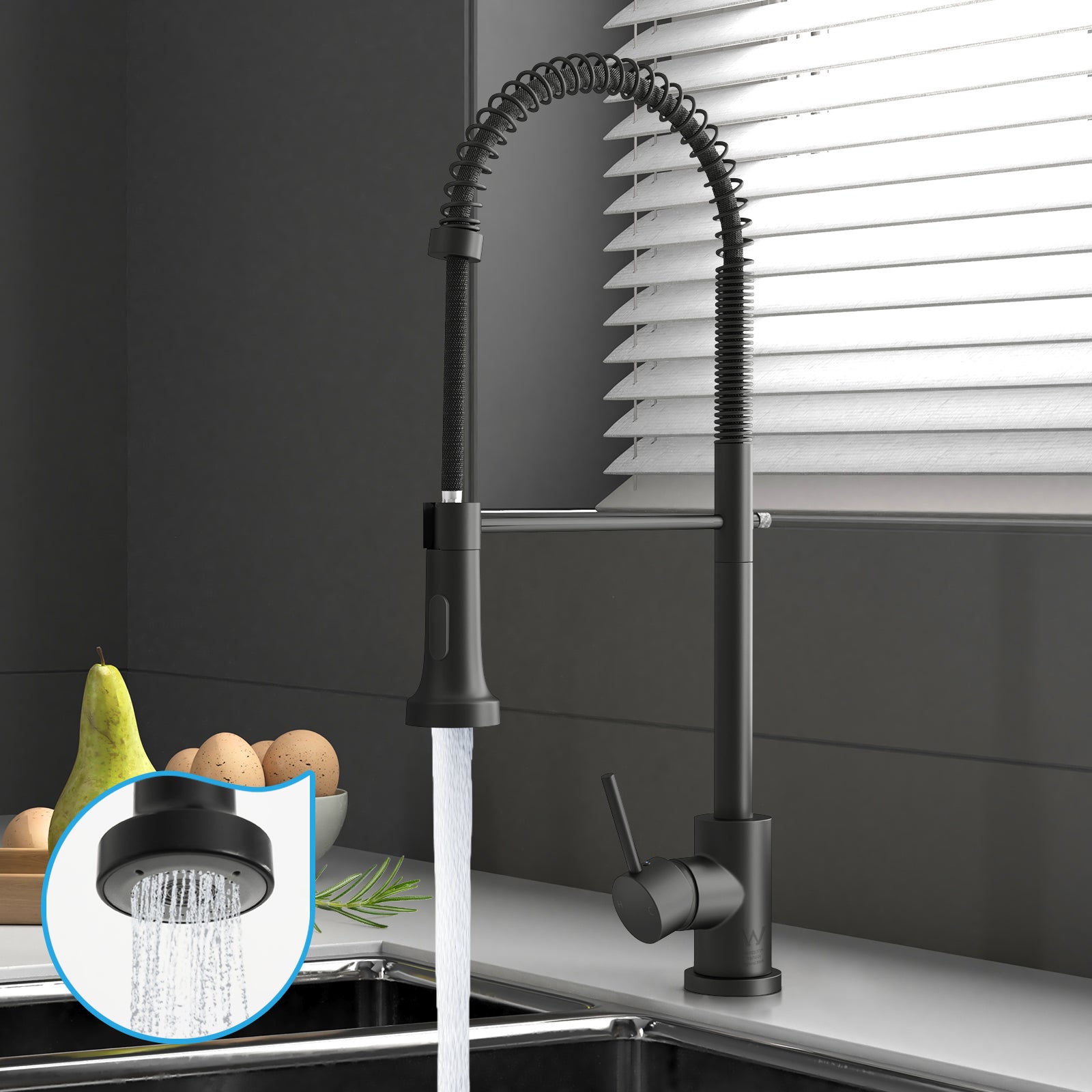 Welba Kitchen Mixer Tap Pull Out Sink Faucet Basin Brass Swivel 2 Modes WELS - Sunyee