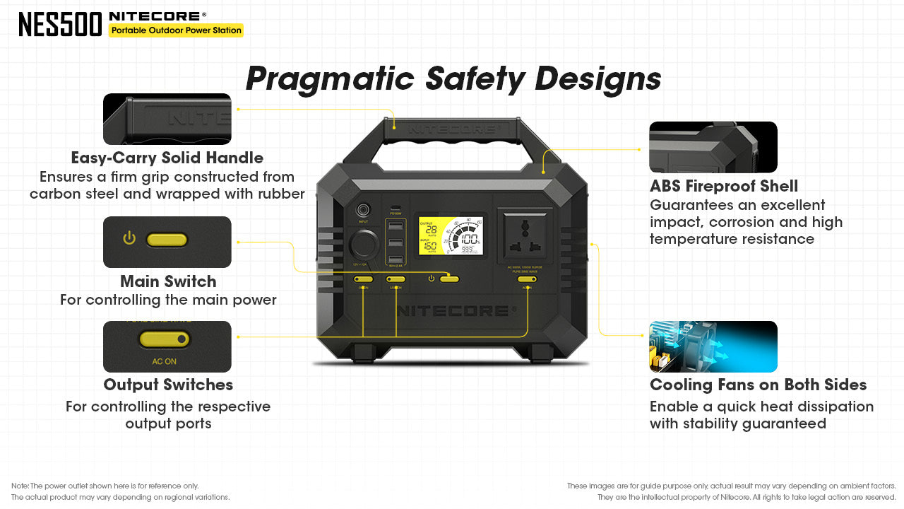 Nitecore NES500 | Portable Power Station 500W AC, 518Wh - Sunyee