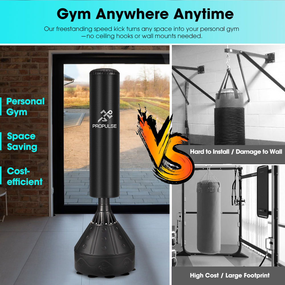ProPulse Boxing Punching Bag Free Standing Speed Bag Adults Kick Training 177cm - Sunyee