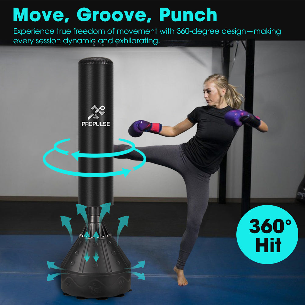 ProPulse Boxing Punching Bag Free Standing Speed Bag Adults Kick Training 177cm - Sunyee