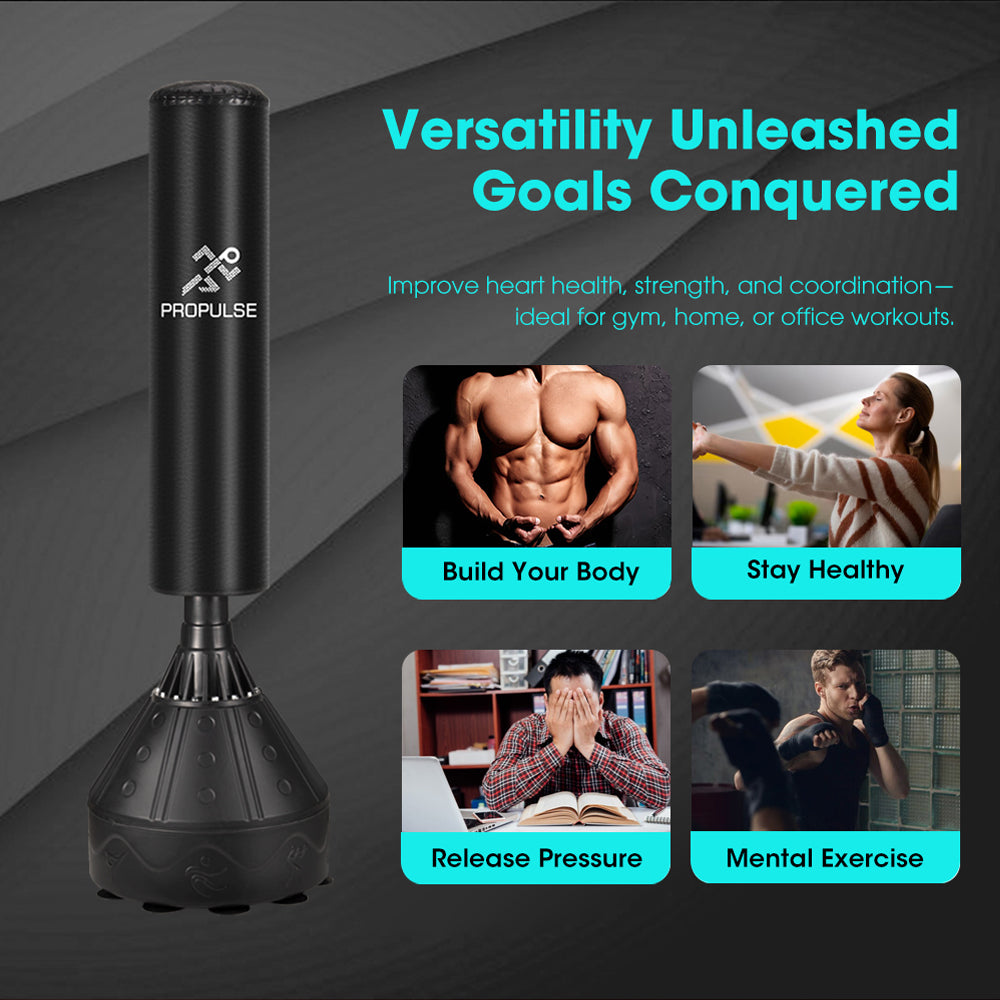 ProPulse Boxing Punching Bag Free Standing Speed Bag Adults Kick Training 177cm - Sunyee