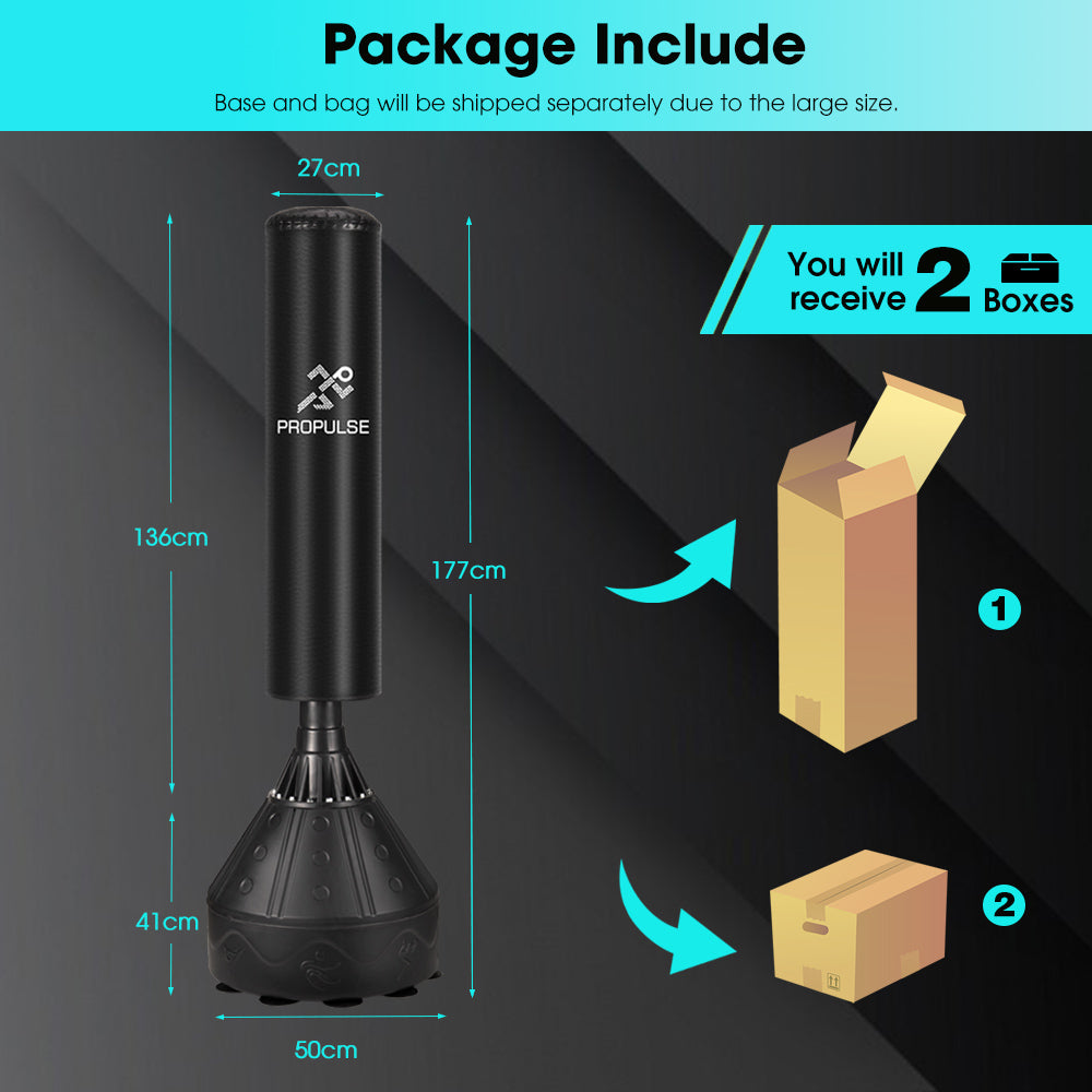 ProPulse Boxing Punching Bag Free Standing Speed Bag Adults Kick Training 177cm - Sunyee