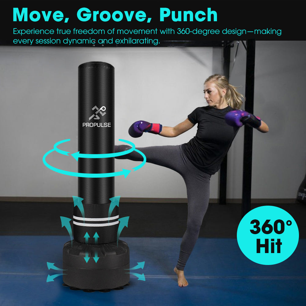 ProPulse Boxing Punching Bag Free Standing Speed Bag Adults Kick Training 170cm - Sunyee
