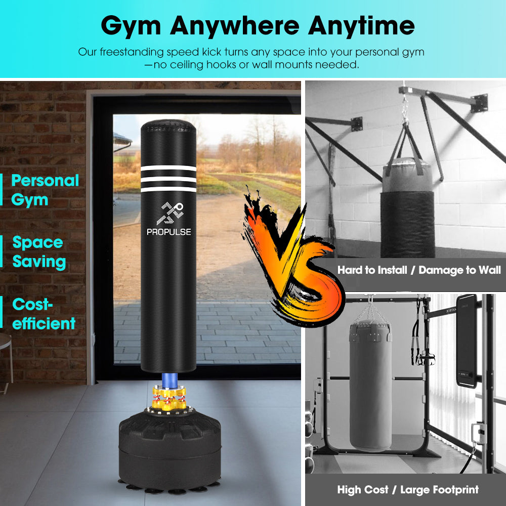 ProPulse Boxing Punching Bag Free Standing Speed Bag Adults Kick Training 176cm - Sunyee
