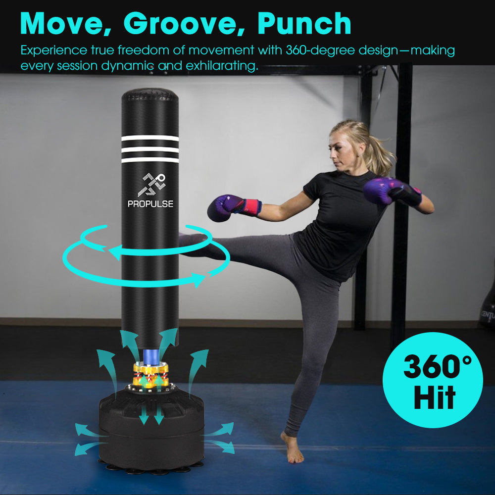 ProPulse Boxing Punching Bag Free Standing Speed Bag Adults Kick Training 176cm - Sunyee