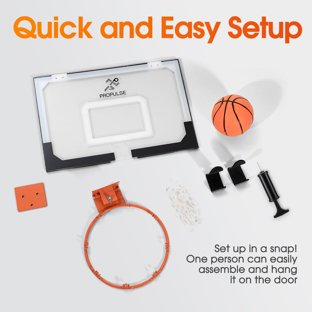 ProPulse Mini Basketball Hoop Door Wall Mounted Kids Sport Backboard Indoor - Sunyee