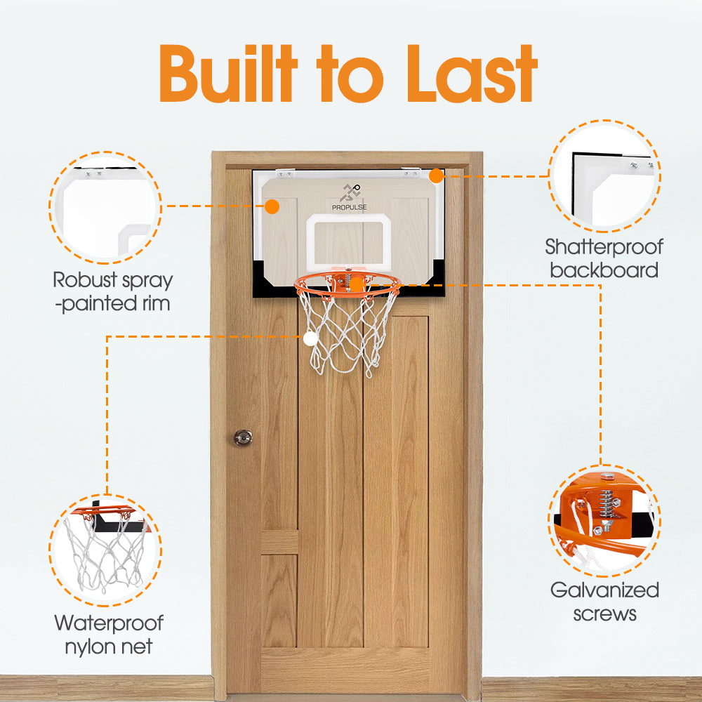 ProPulse Mini Basketball Hoop Door Wall Mounted Kids Sport Backboard Indoor - Sunyee