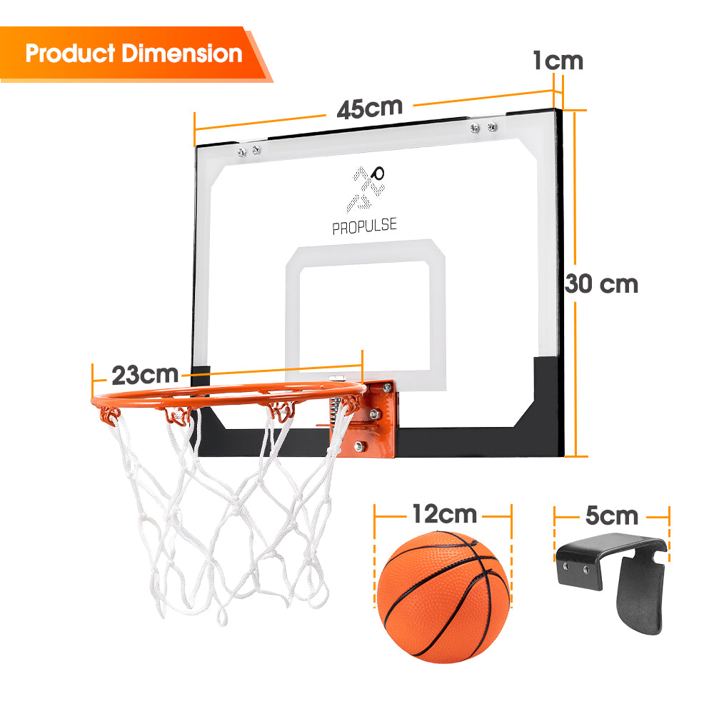 ProPulse Mini Basketball Hoop Door Wall Mounted Kids Sport Backboard Indoor - Sunyee