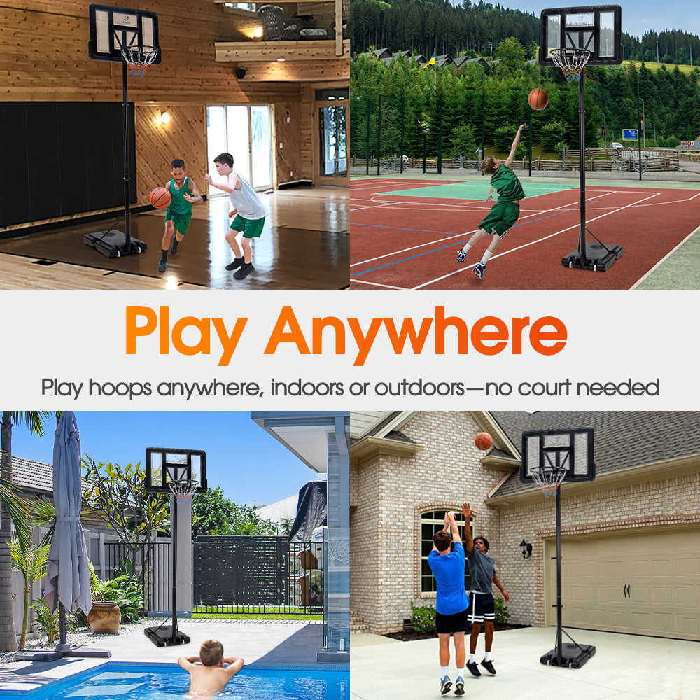 ProPulse Basketball Hoop Stand System Portable 1.36M-3.05M Height Adjustable - Sunyee