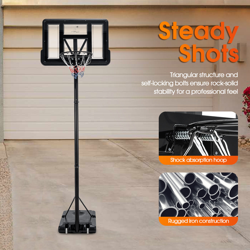 ProPulse Basketball Hoop Stand System Portable 1.36M-3.05M Height Adjustable - Sunyee