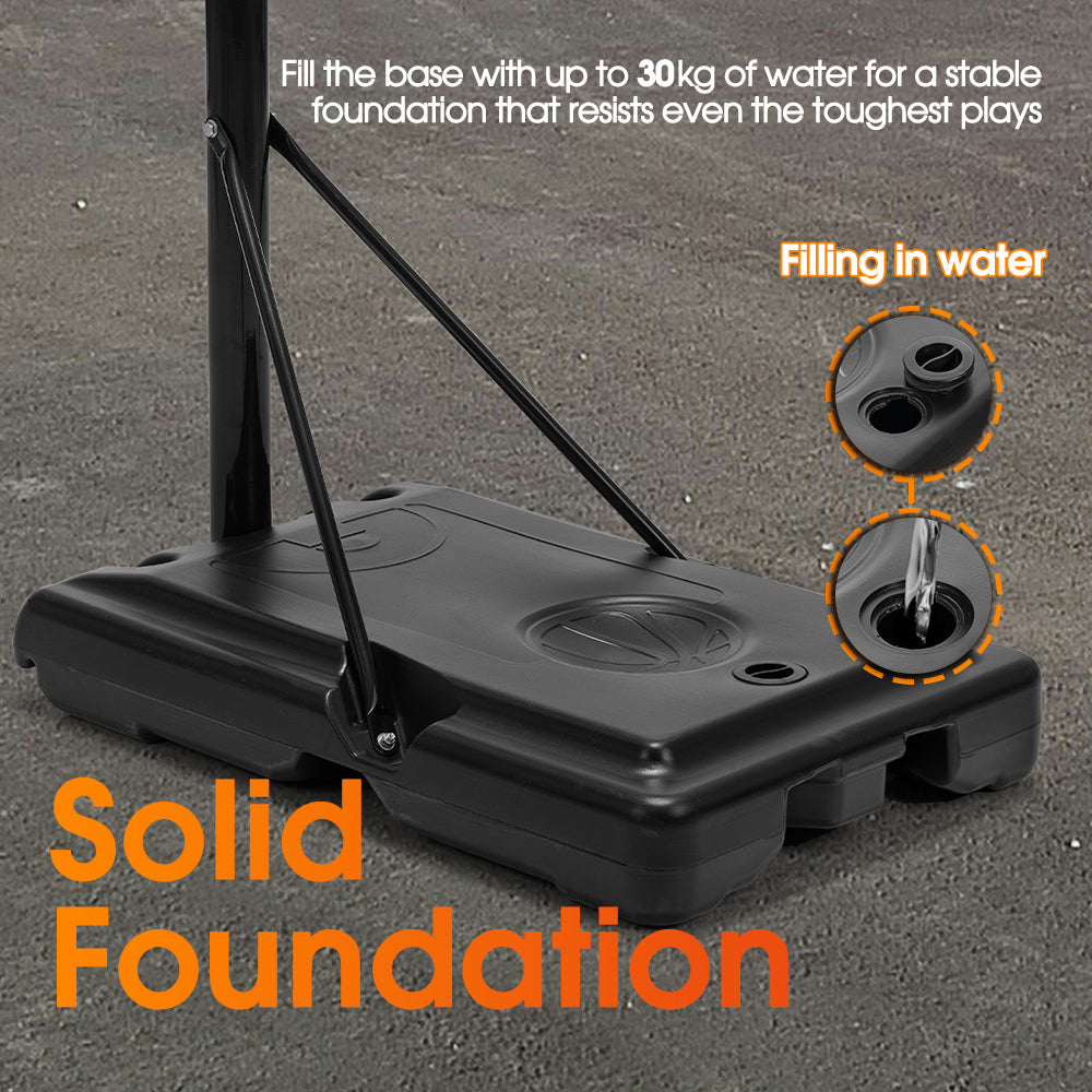 ProPulse Basketball Hoop Stand System Portable 1.36M-3.05M Height Adjustable - Sunyee