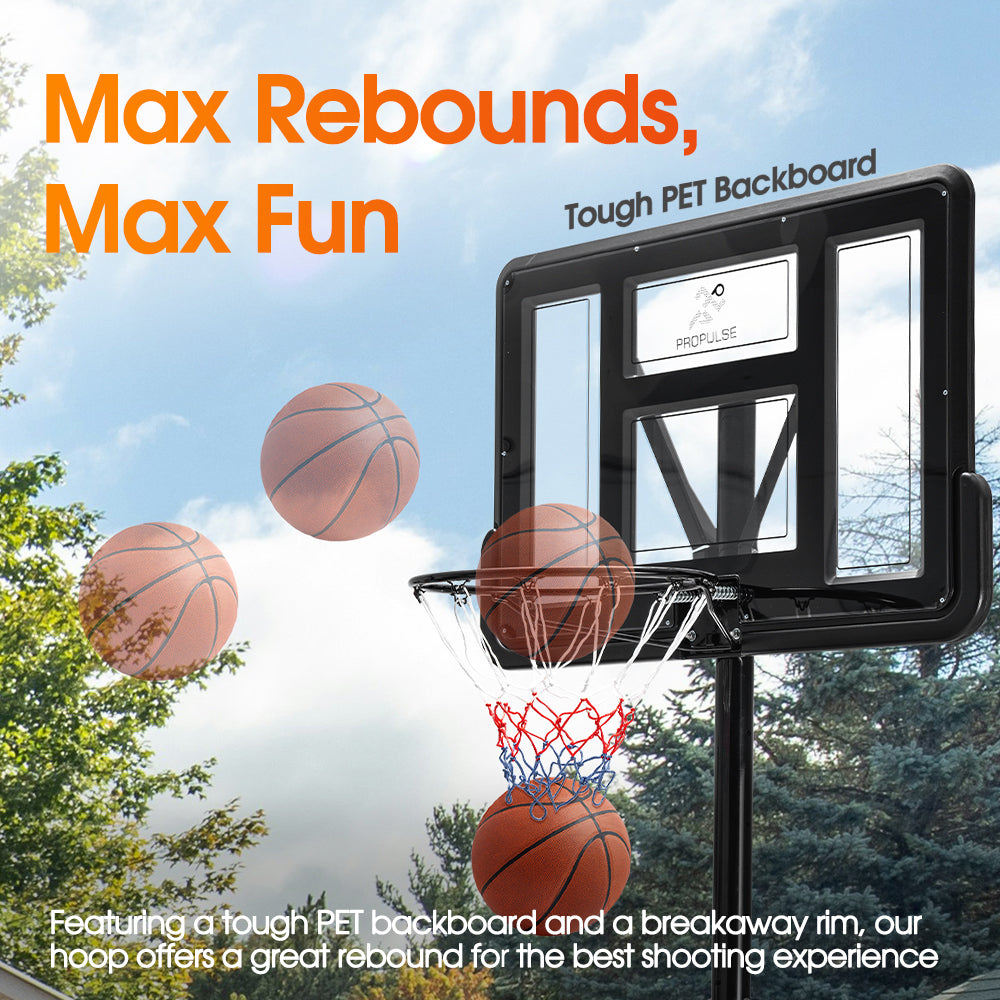 ProPulse Basketball Hoop Stand System Portable 1.36M-3.05M Height Adjustable - Sunyee