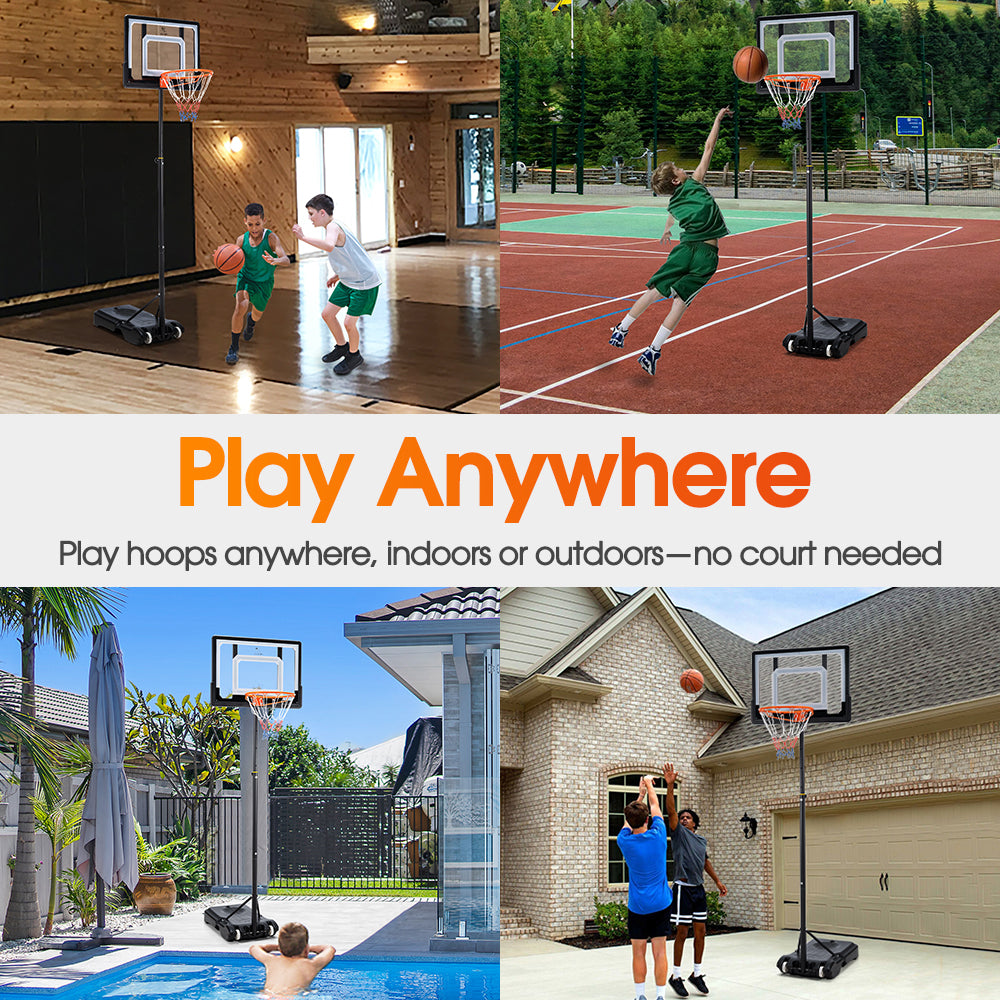 ProPulse Kids Basketball Hoop Stand Portable 1.5M-2.1M Height Adjustable - Sunyee