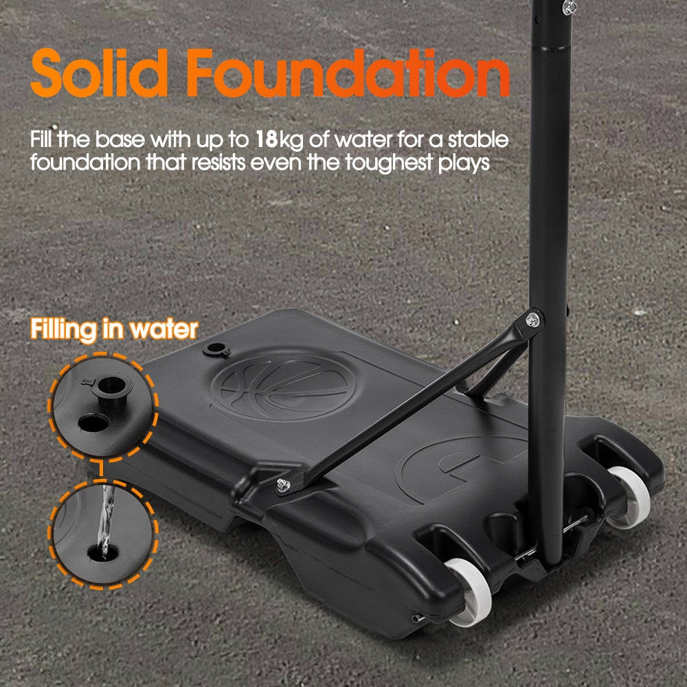 ProPulse Kids Basketball Hoop Stand Portable 1.5M-2.1M Height Adjustable - Sunyee