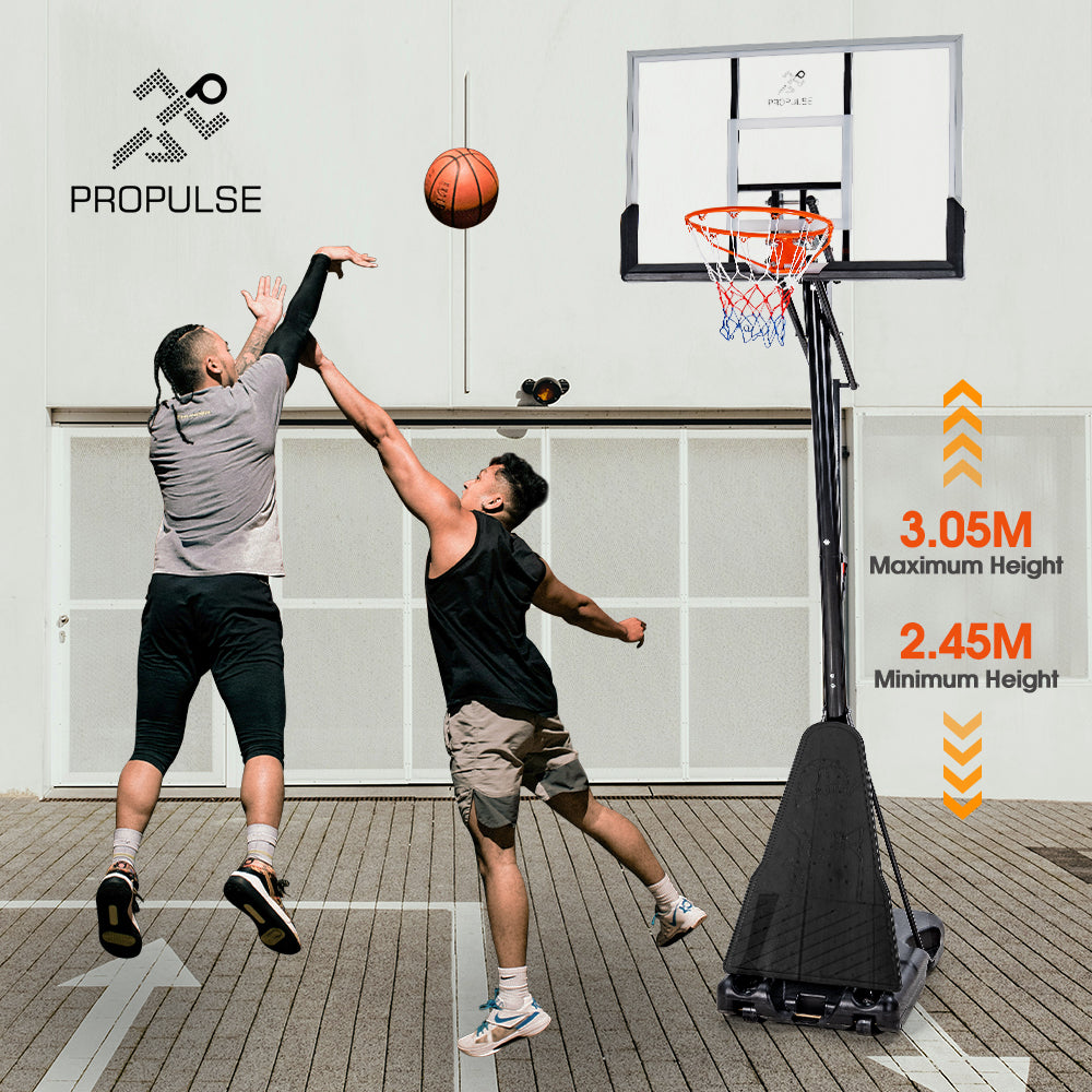 ProPulse Professional Basketball Hoop Stand 2.45M-3.05M Height Adjustable - Sunyee