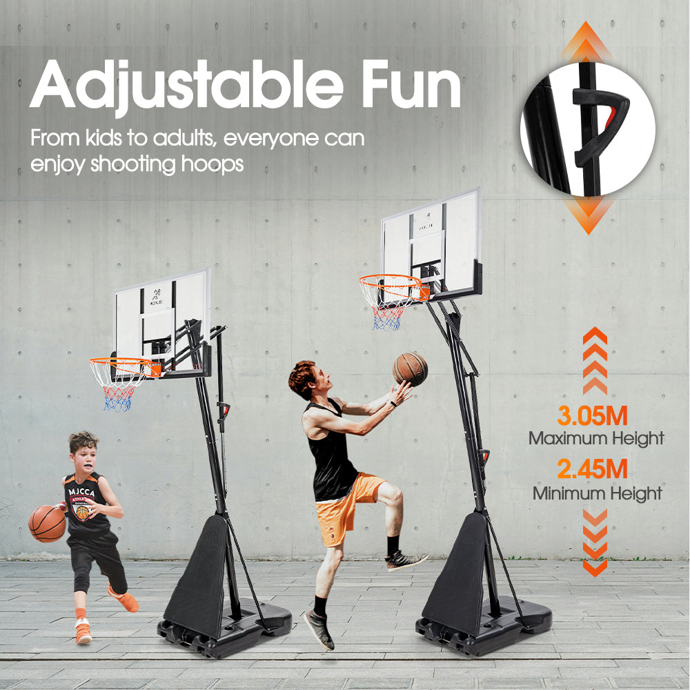ProPulse Professional Basketball Hoop Stand 2.45M-3.05M Height Adjustable - Sunyee
