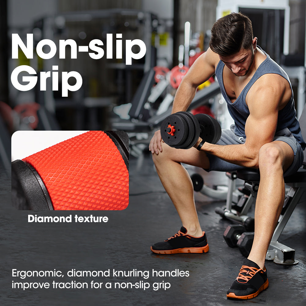 ProPulse 20KG Adjustable Dumbbell Barbell Set Home Gym Weights Exercise - Sunyee