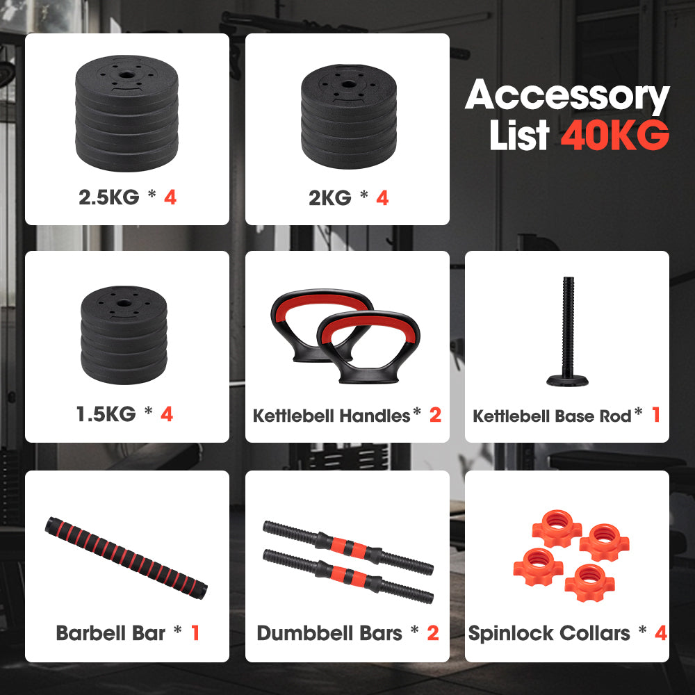 ProPulse 25KG Adjustable Dumbbell Barbell Set Home Gym Weights Exercise - Sunyee