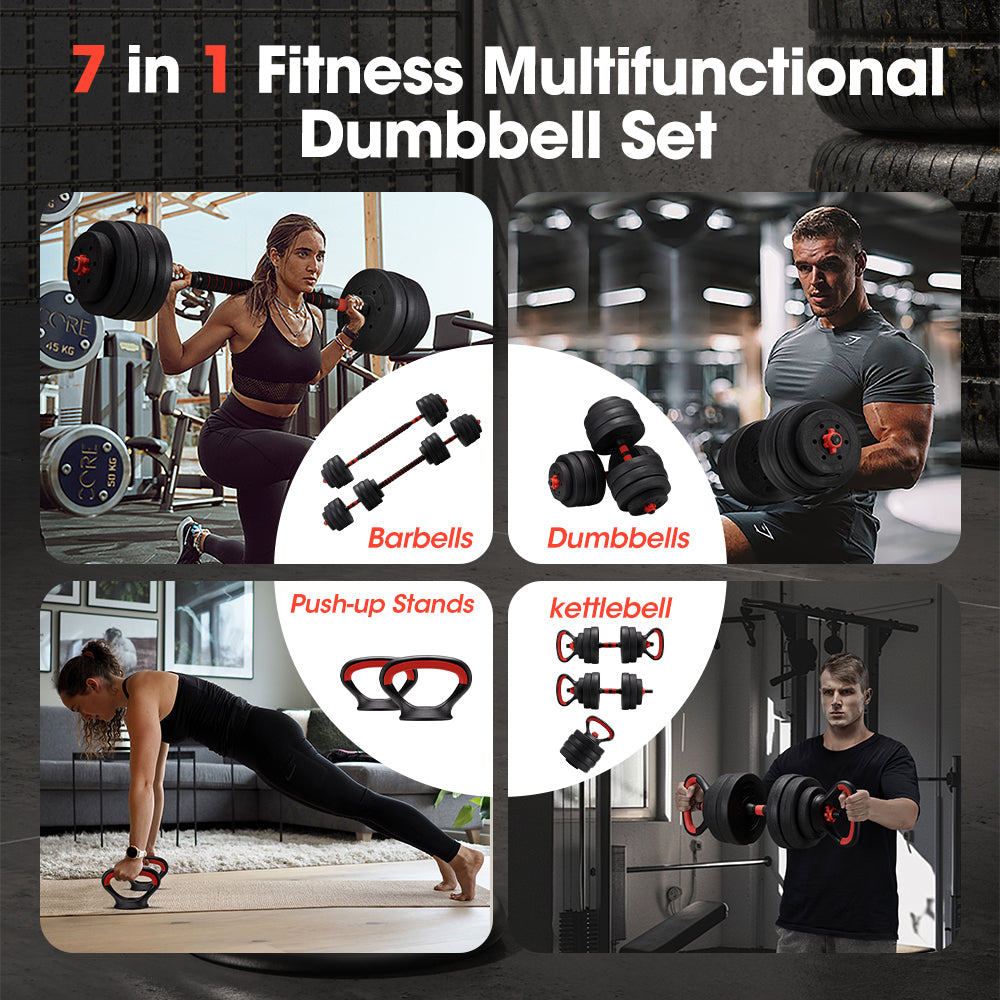 ProPulse 40KG Adjustable Dumbbell Barbell Set Home Gym Weights Exercise - Sunyee