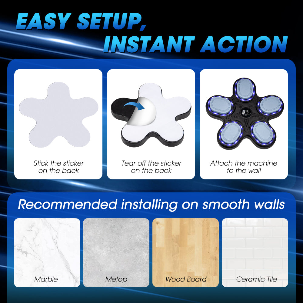 ProPulse Smart Punching Boxing Electronic Music Machine with Box Gloves 9 Speeds - Sunyee