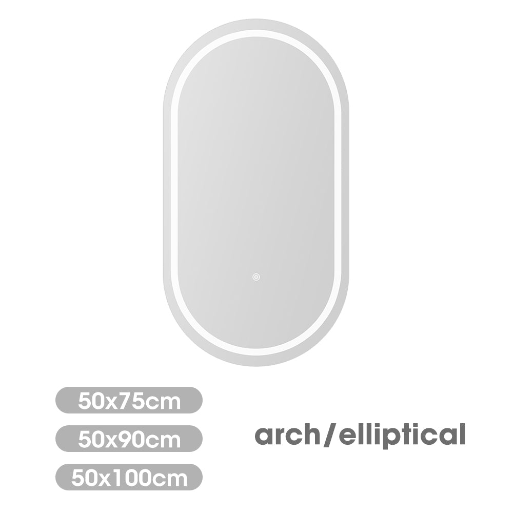 ProPulse Oval/Arch Bathroom LED Wall Mirror Makeup Mirrors With 3 Color Anti-fog - Sunyee