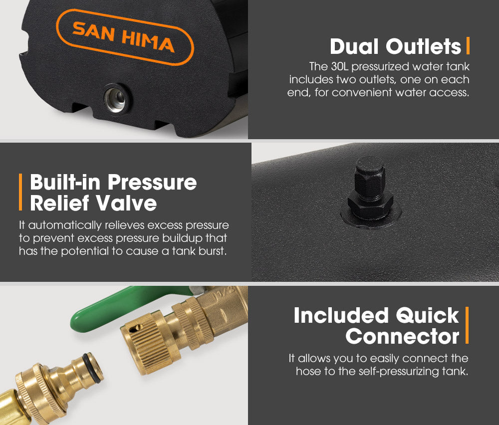 San Hima 30L Pressurized Water Tank Camper Trailers Caravans 4X4 4WD Truck - Sunyee