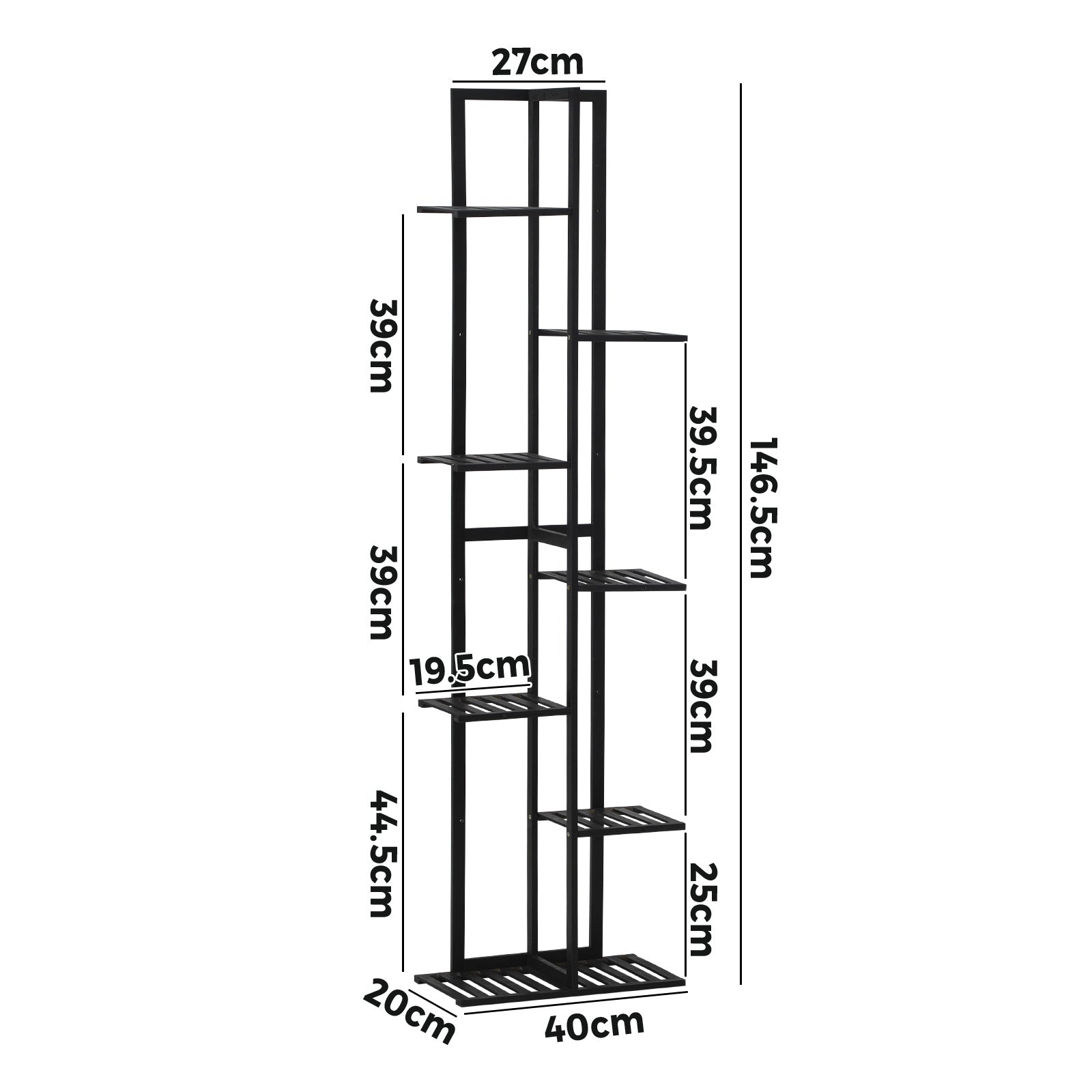 Livsip 7 Tiers Bamboo Plant Stand Staged Flower Shelf Rack Outdoor Garden - Sunyee