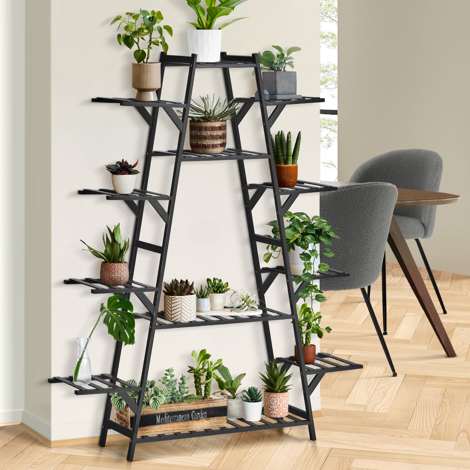 Livsip Plant Shelf Rack Display Stand Indoor Outdoor 12 Flower Pots Holder - Sunyee