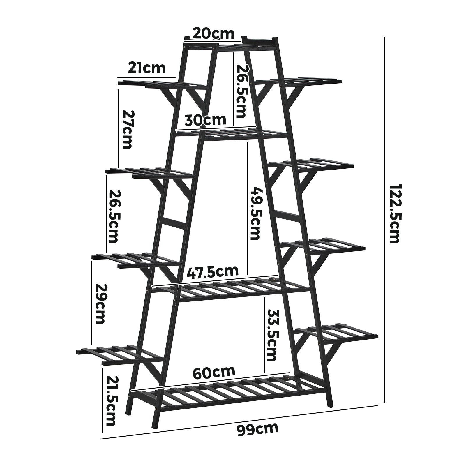 Livsip Plant Shelf Rack Display Stand Indoor Outdoor 12 Flower Pots Holder - Sunyee