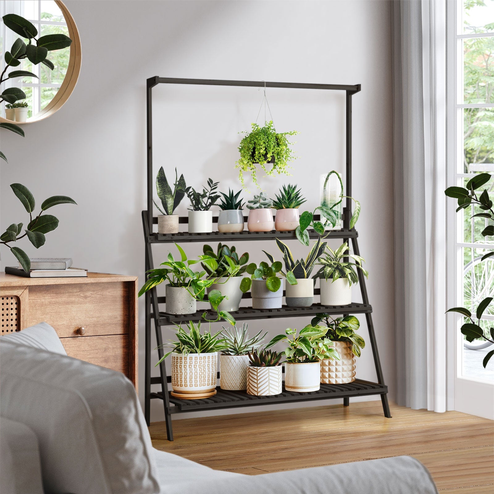 Livsip 3 Tier Plant Stand Indoor Outdoor Garden Planter Flower Pot Shelf Wooden - Sunyee