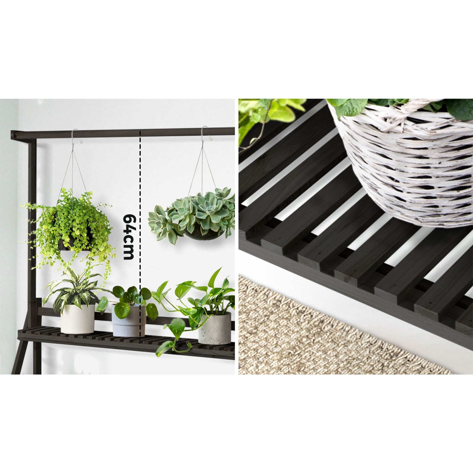 Livsip 3 Tier Plant Stand Indoor Outdoor Garden Planter Flower Pot Shelf Wooden - Sunyee