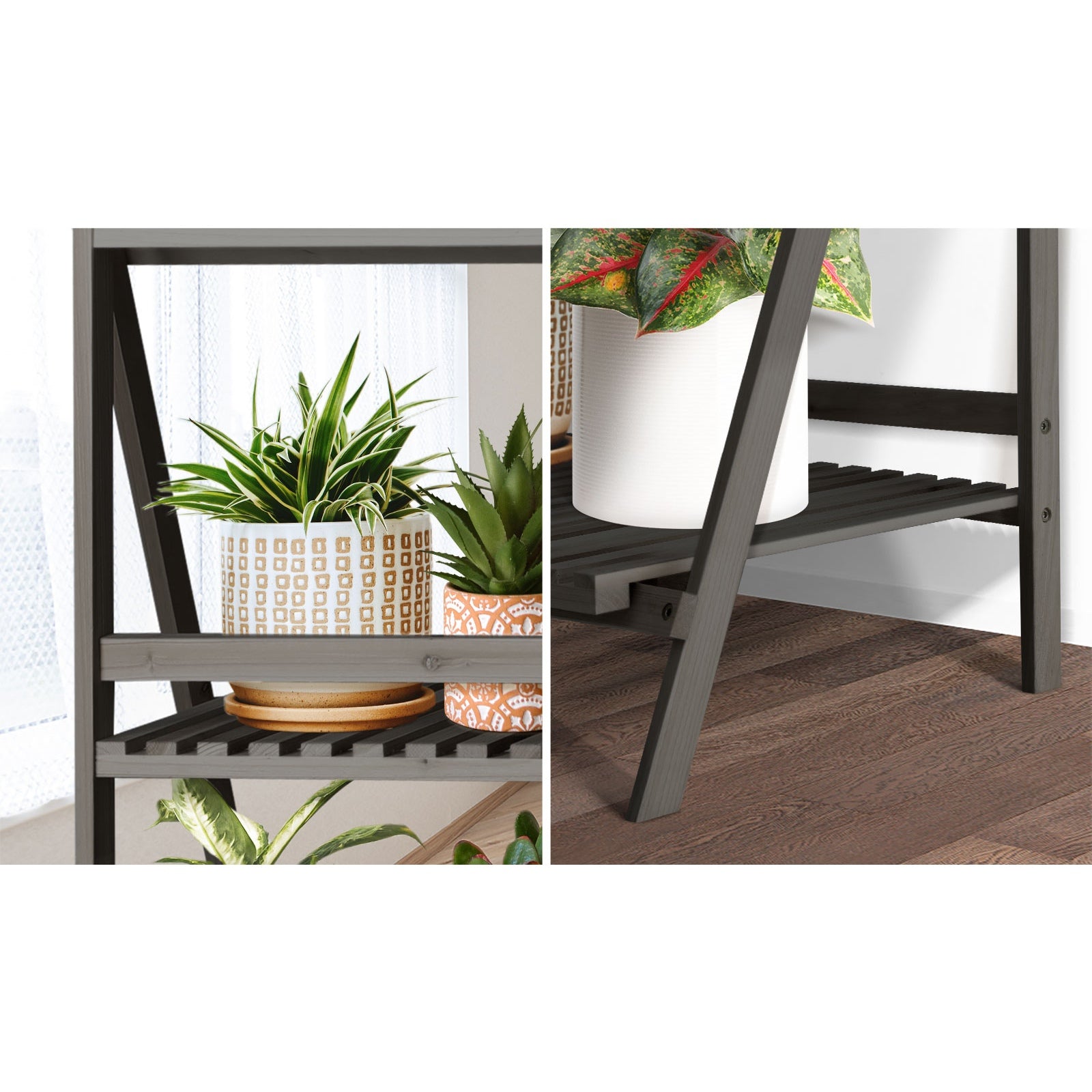 Livsip 3 Tier Plant Stand Indoor Outdoor Garden Planter Flower Pot Shelf Wooden - Sunyee