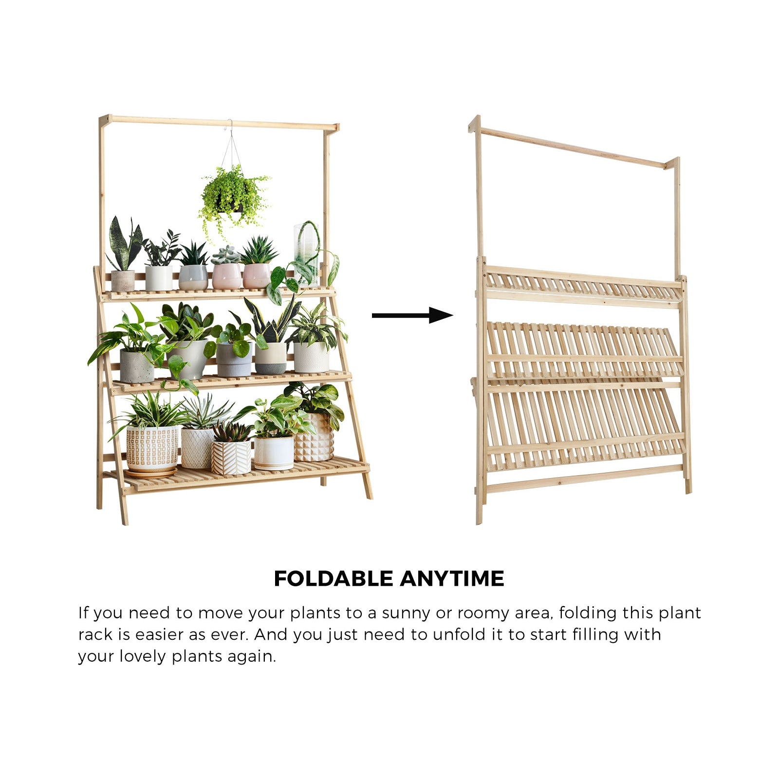 Livsip Plant Stand Outdoor Indoor Wooden Flower Pots Rack Corner Planter Shelf - Sunyee