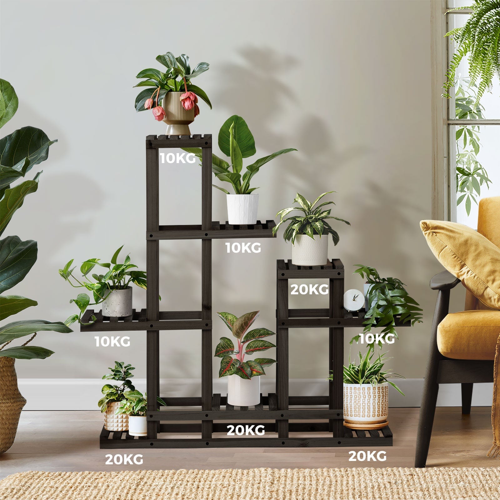 Livsip 6 Tiers Plant Stand Flower Pots Shelf Indoor Outdoor Garden Rack - Sunyee