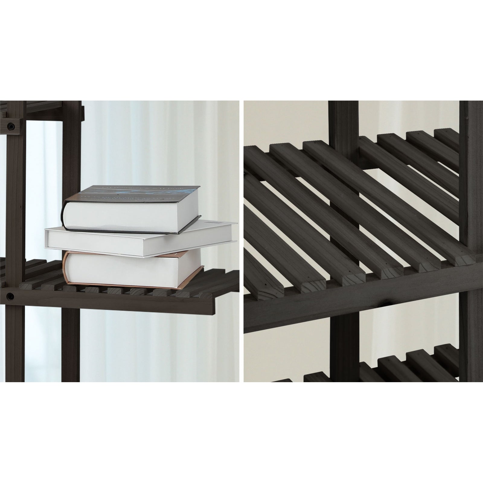 Livsip Plant Stand Outdoor Indoor 6 Tiers Flower Pots Rack Corner Shelf Black - Sunyee