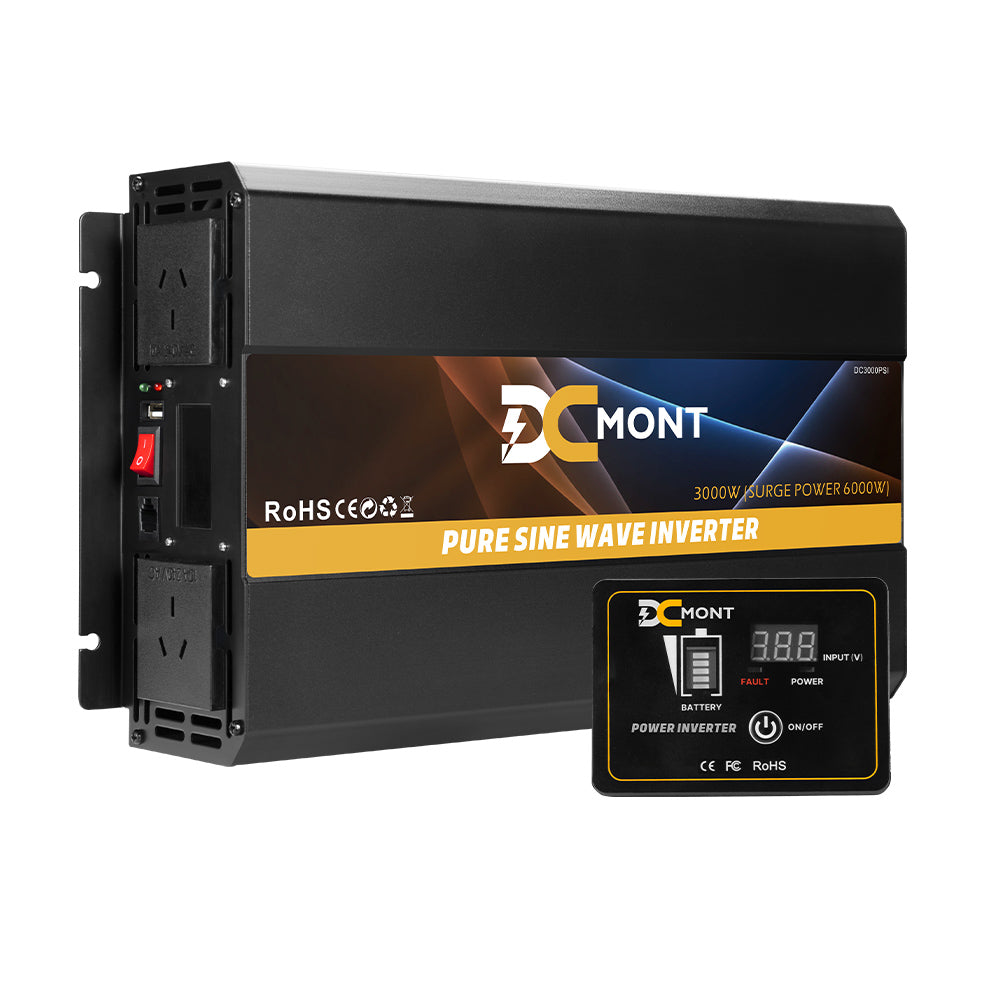 DC MONT Pure Sine Wave Power Inverter 3000W/6000W 12V to 240V Caravan Camping - Sunyee