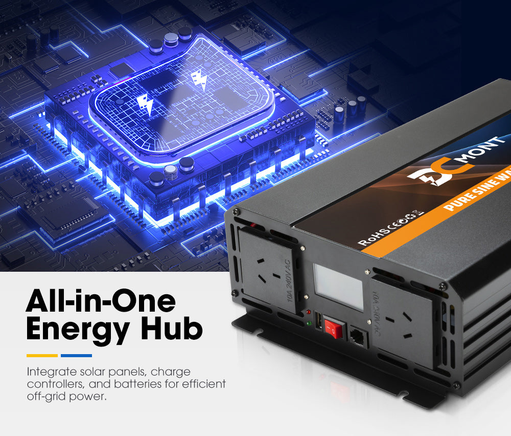 DC MONT Pure Sine Wave Power Inverter 3000W/6000W 12V to 240V Caravan Camping - Sunyee