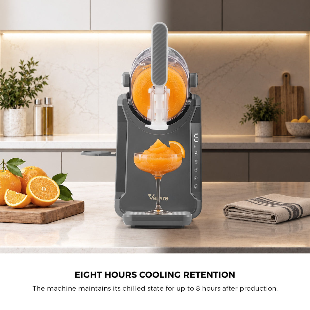 Vevare 3-in-1 Slushie Machine Chill Maker Ice Cream Slush Cold Drinks Home Grey