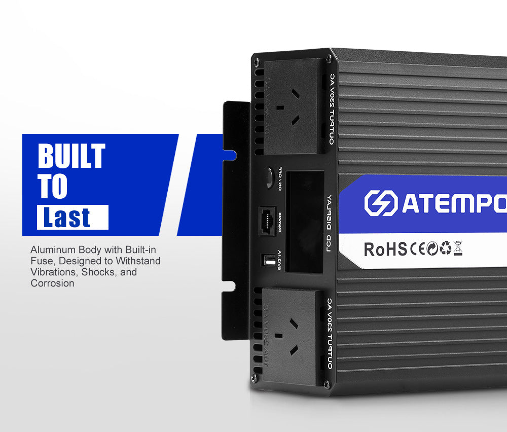 Atem Power 1500W/3000W 12V to 240V Pure Sine Wave Power Inverter - Sunyee