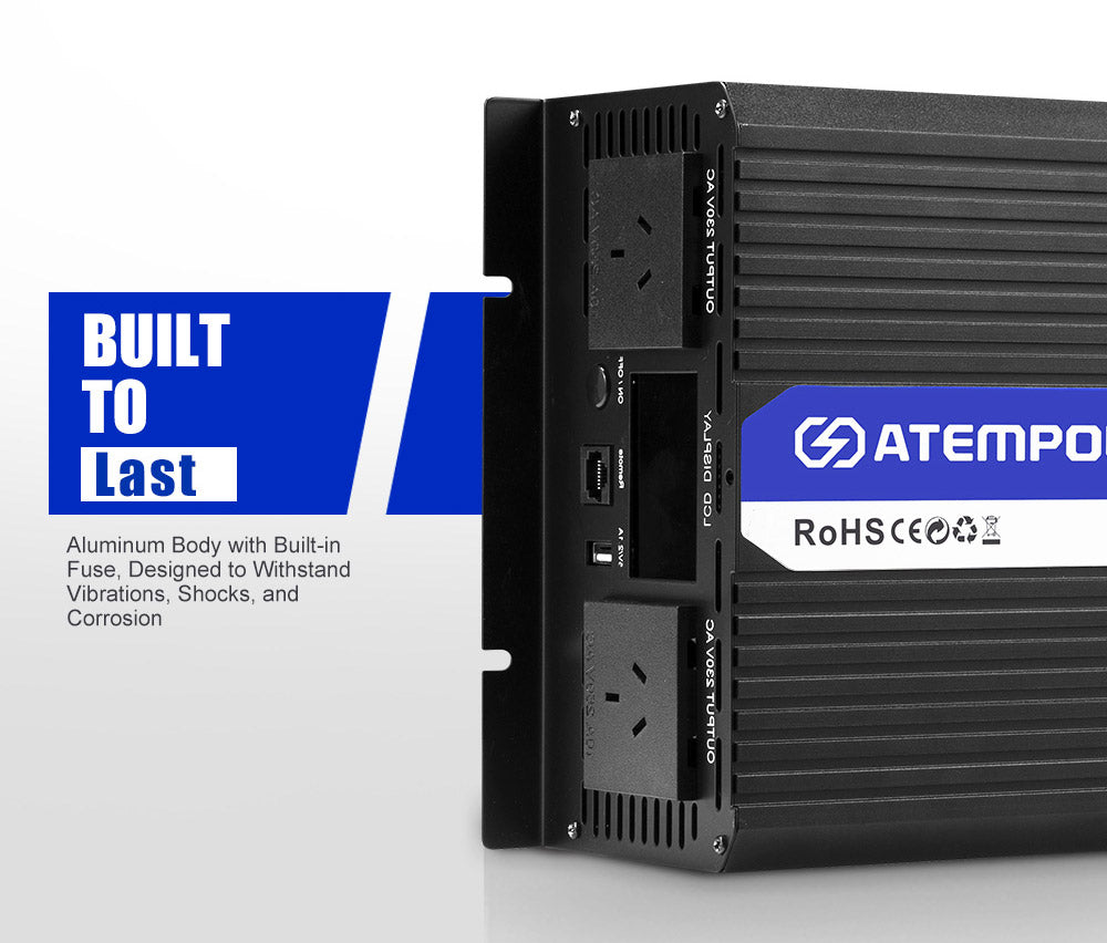 Atem Power 12V to 240V 3000W/6000W Pure Sine Wave Power Inverter - Sunyee