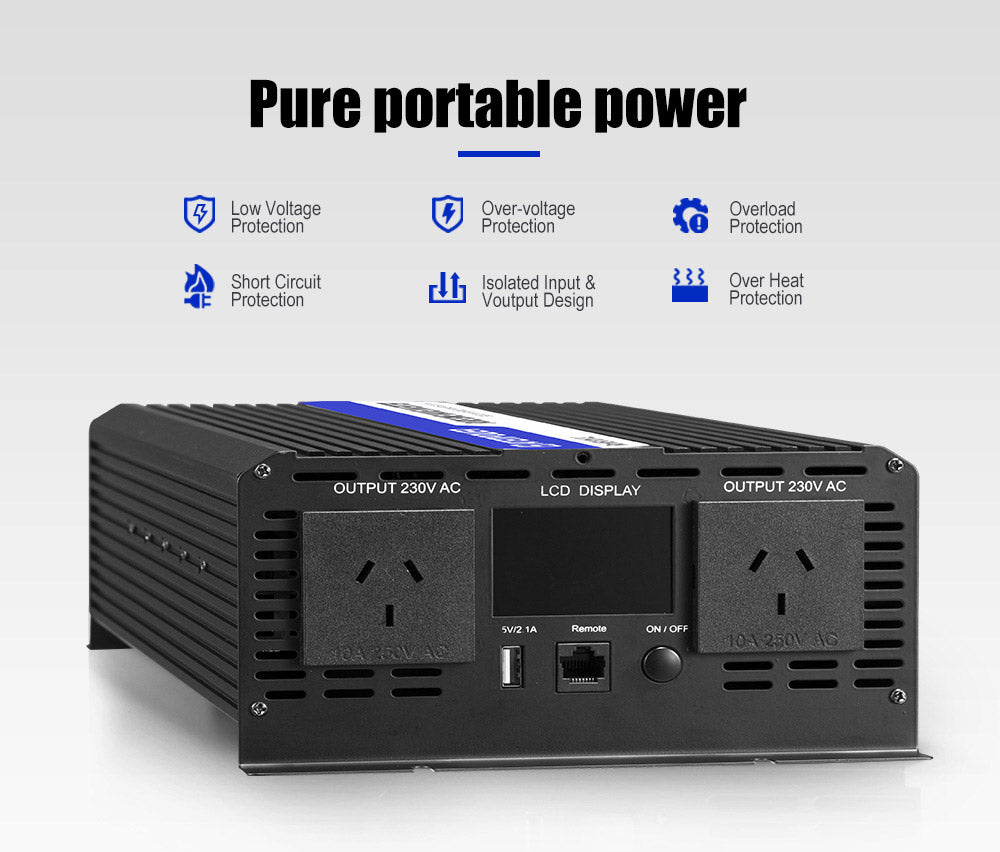 Atem Power 12V to 240V 3000W/6000W Pure Sine Wave Power Inverter - Sunyee