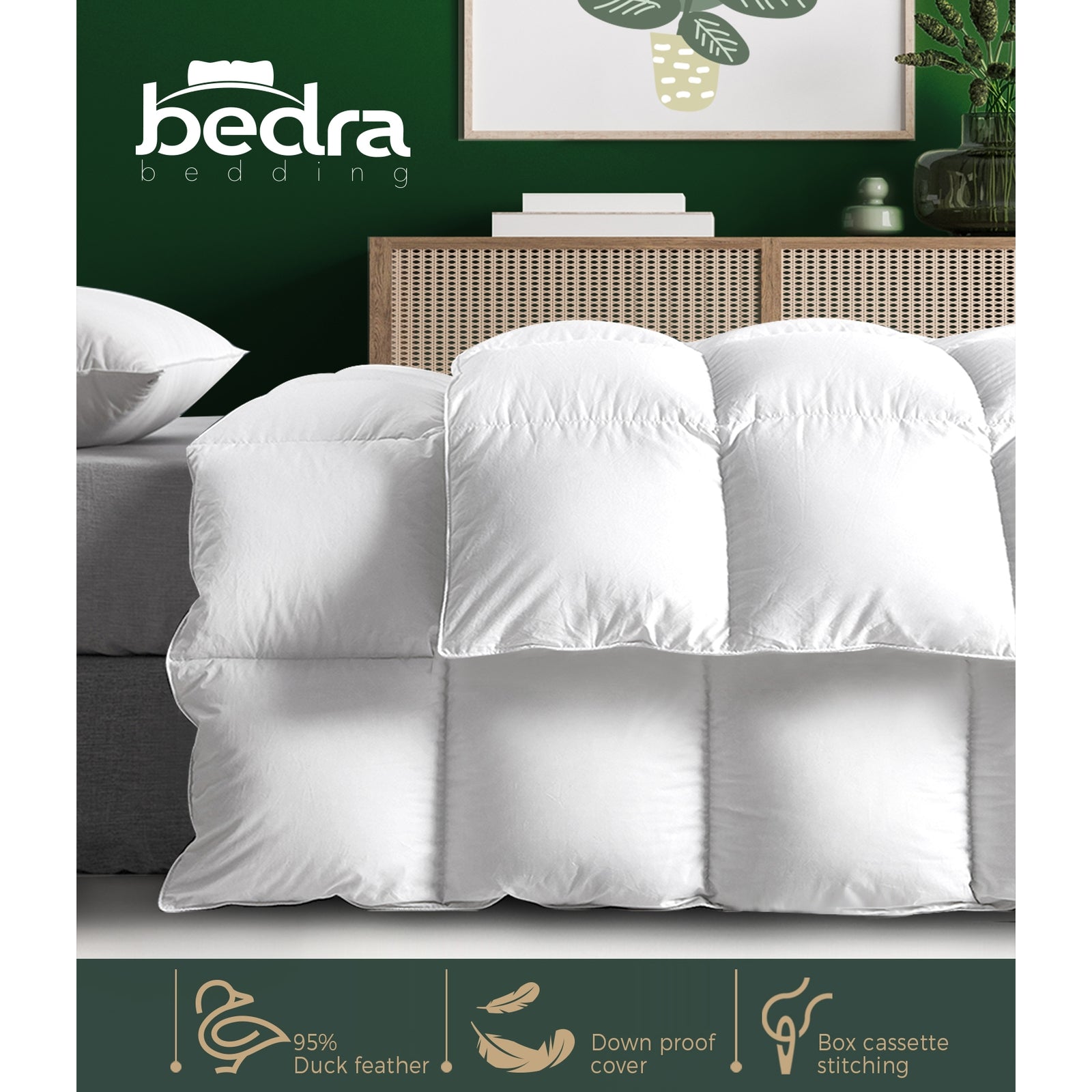 Bedra Duck Down Feather Quilt 700GSM Blanket Duvet Doona All Season King - Sunyee