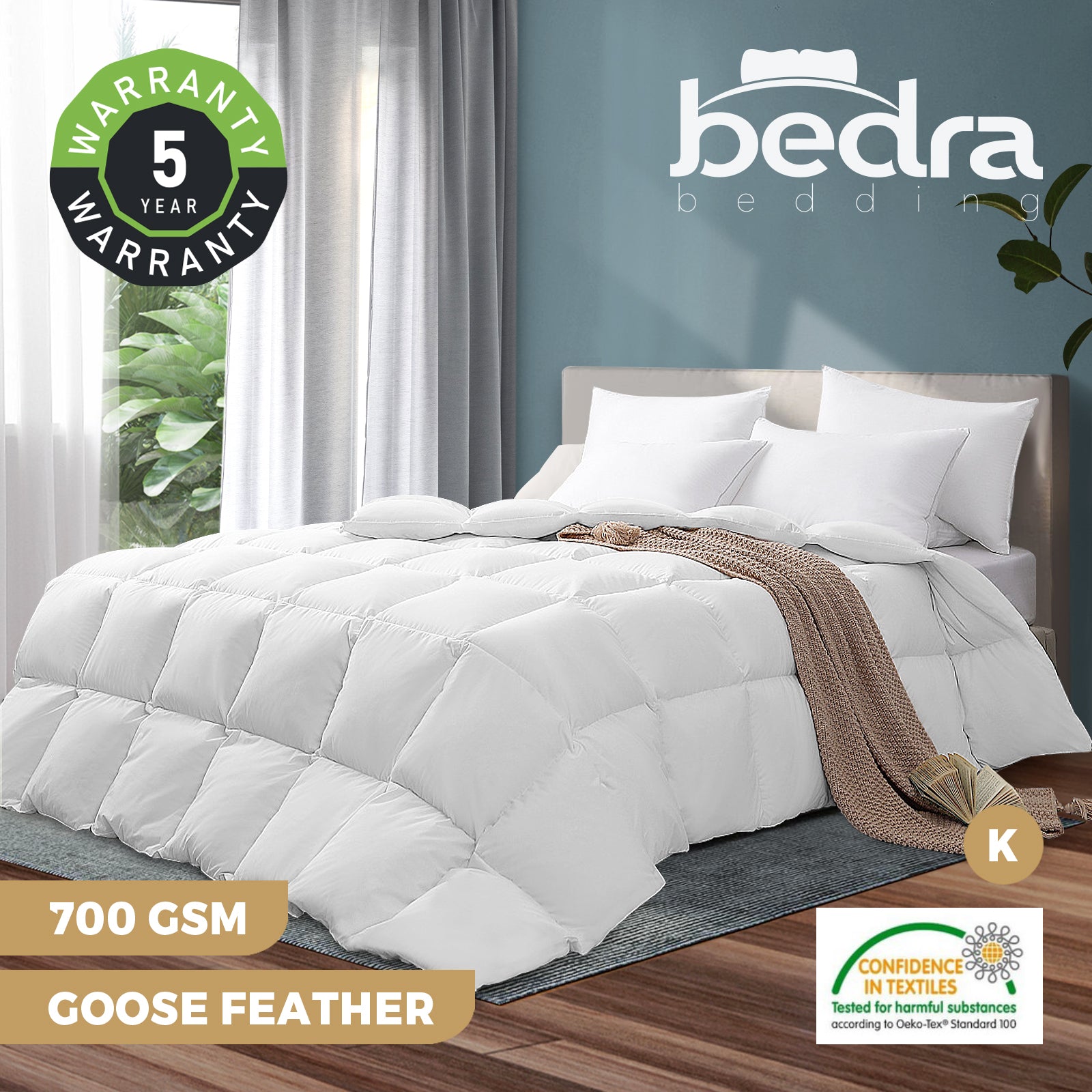 Bedra Goose Down Quilt 700GSM Winter Summer Duvet Doona Blanket King - Sunyee