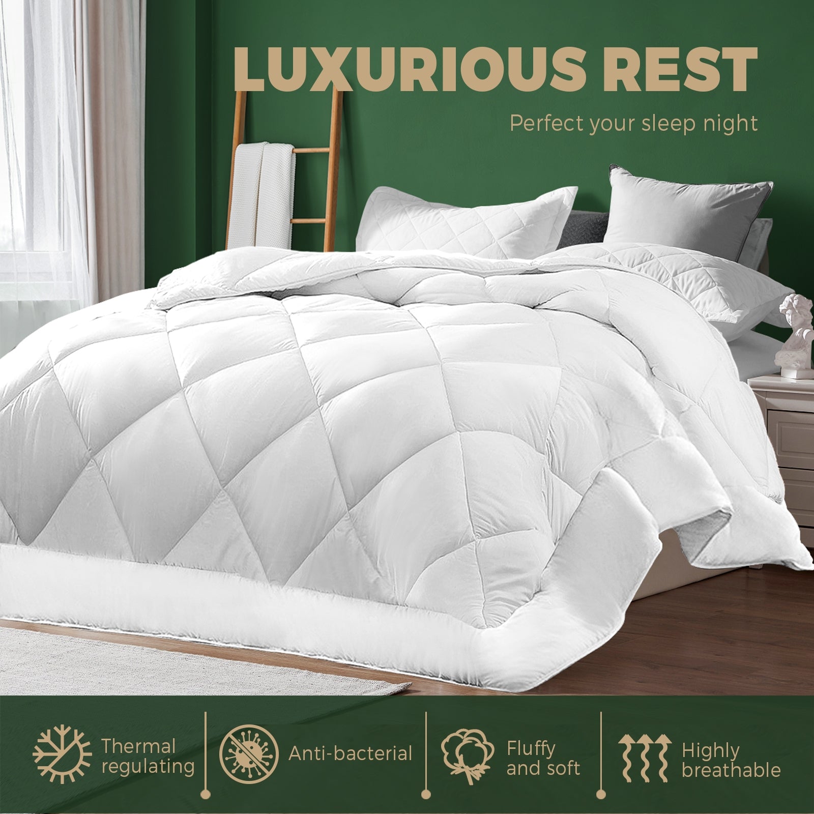 Bedra Microfibre Bamboo Quilt 4/7/800GSM Microfiber Winter Duvet Doona Blanket - Sunyee