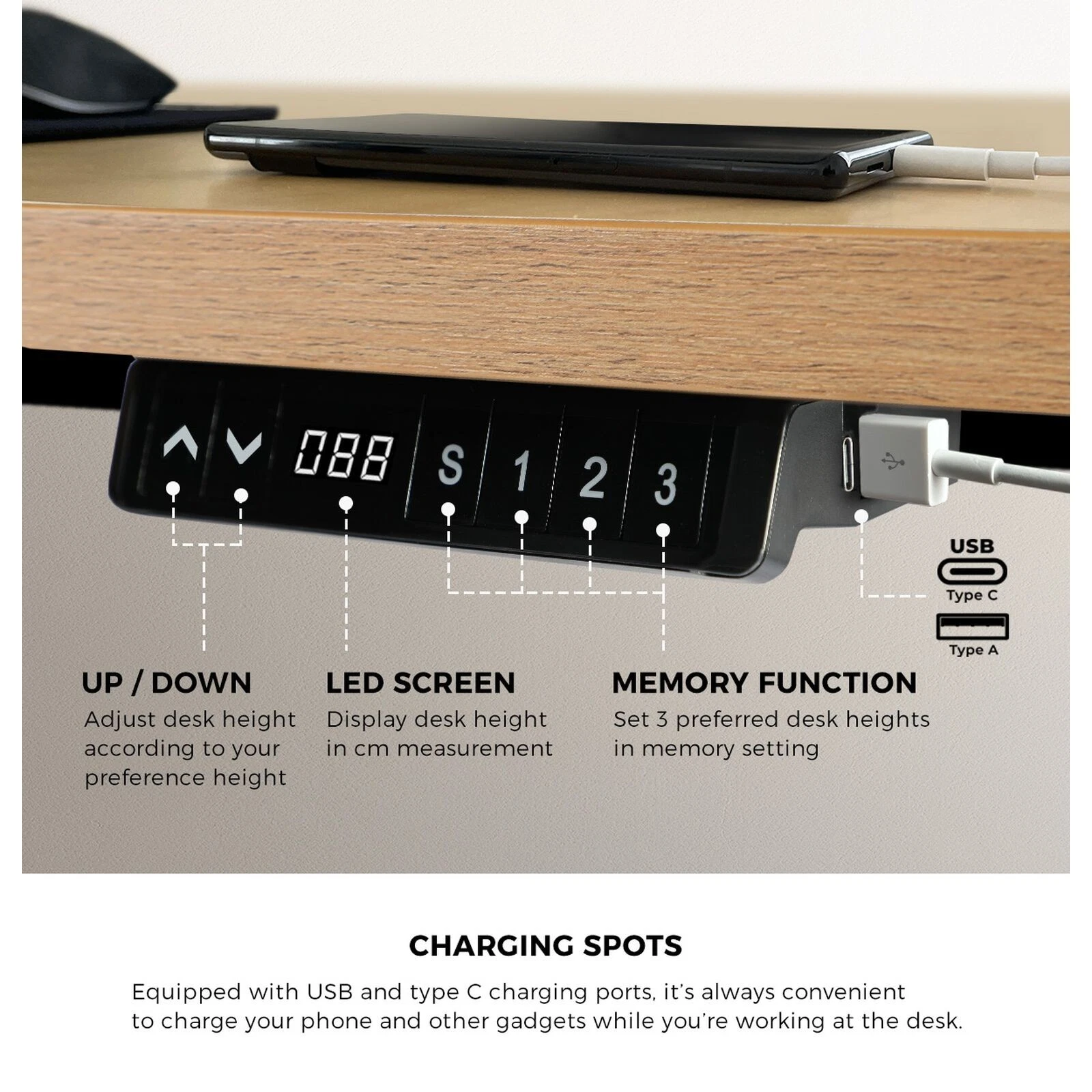 Oikiture 160cm Electric Standing Desk Dual Motor Drawer Adjustable Oak Black - Sunyee
