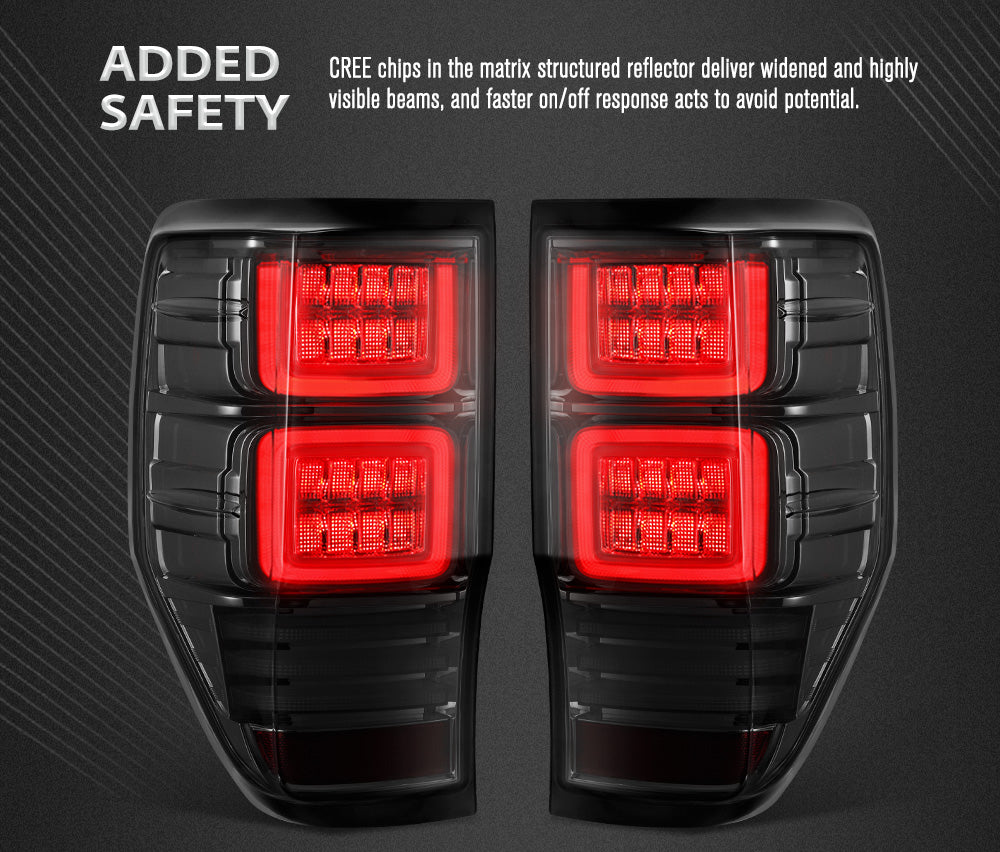 VLAND LED Tail Lights For Ford Ranger PX1 PX2 Wildtrak T6 XL XLT XLS 2012-2021 - Sunyee