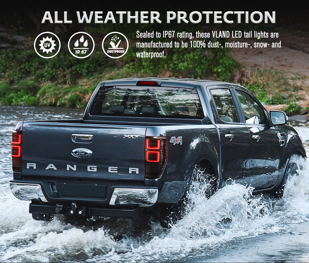 VLAND LED Tail Lights For Ford Ranger PX1 PX2 Wildtrak T6 XL XLT XLS 2012-2021 - Sunyee