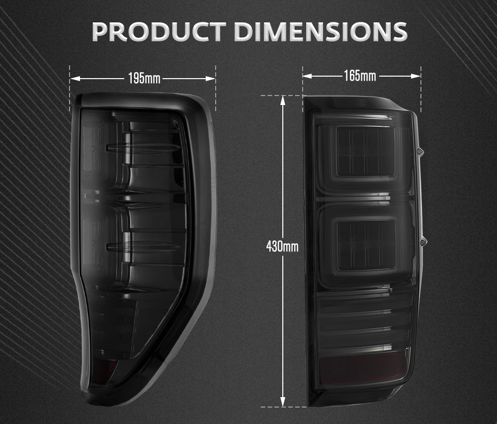 VLAND LED Tail Lights For Ford Ranger PX1 PX2 Wildtrak T6 XL XLT XLS 2012-2021 - Sunyee